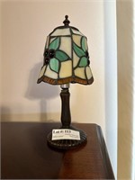 Petite 10" stained glass boudoir lamp