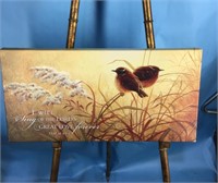 Birds and bible verse canvas