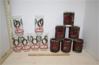 Holiday Cocktail Glasses   6 & 6 Tumblers