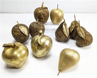 (10) Decorative Golden Fruits