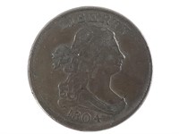 1804 Half Cent, Plain 4, No Stems