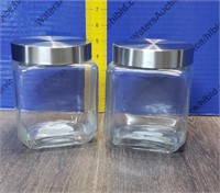 Pair of 40oz Glass Canisters