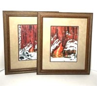 Cowboy Winter in Redwood Christmas Prints