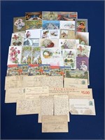 Large lot of vintage postcards and local