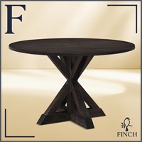 Finch - Alfred Round Farmhouse Table - Dark Brown