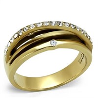 14k Gold Ip .05ct White Sapphire Ring