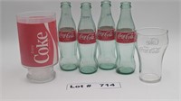 COCA-COLA BOTTLES AND VINTAGE GLASSES