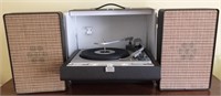 Vintage portable record player lot.