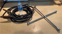 2pc Heavy Duty Jumper Cables and 4way Tire Iron