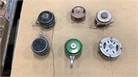 6 vintage fly reels