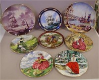 Eight various commemorative display plates