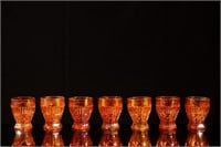 Set of 7 Carnival Glass Joseph Inwald Tumbler set