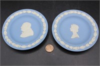 Pair Vintage Blue Wedgewood Plates
