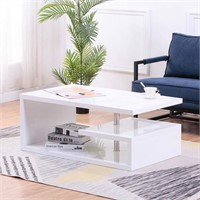 USED- GOLDFAN White Coffee Table with Storage