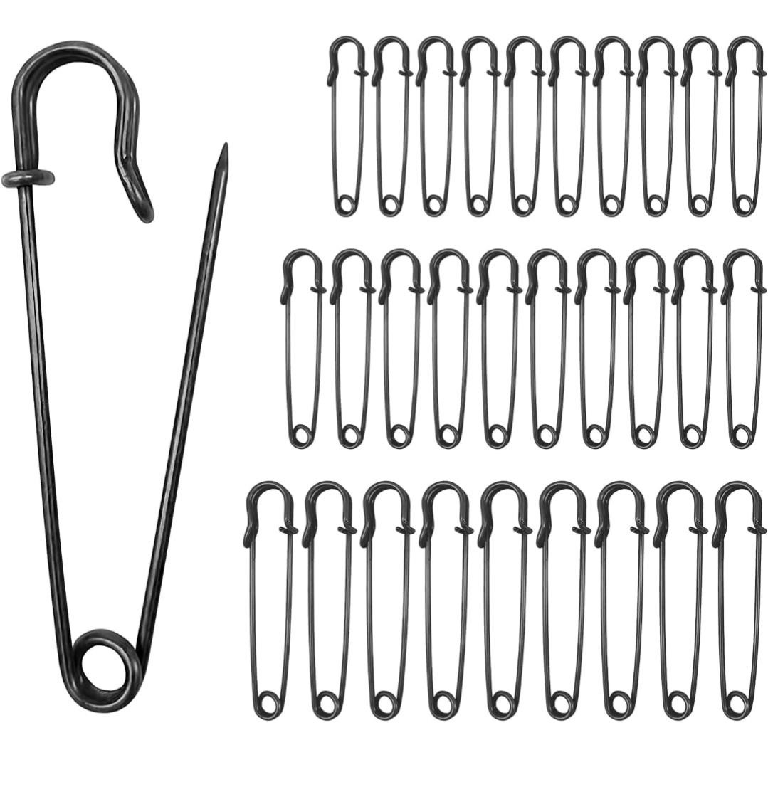 APPROX 30 PCS SAFETY PINS LARGE