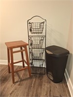 Bar Stool, Vegetable Storage Bin, Trash Can