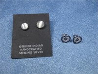 2 Navajo Sterling Silver Earrings