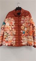 Sharif Couture floral down jacket. Zipper front. 2