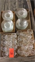 Glass snack plates and cups- 4 boxes