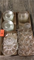 Glass snack plates and cups- 4 boxes