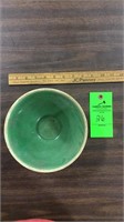 Green Basketweave crock bowl 7”w x 4”h
