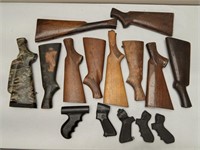 LARGE LOT OF SHOTGUN STOCKS AND GRIPS