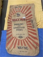 Wayne Poultry and Livestock feed burlap bag, 100