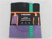 2-Pk Head Women's XL Activewear T-shirt, Black and