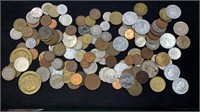 125+ Mixed Foreign Coins & Tokens/Medals