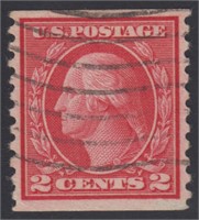 US Stamps #455 Used 1915 Type 3 coil, very well