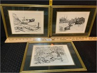 3 Lionel Barrymore Prints Shoreside Farm Rocky