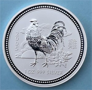 2007 Australia Year of the Rooster Silver Dollar