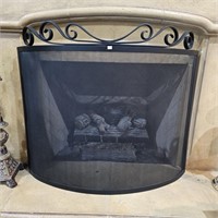 Large Sleek Curved Fireplace Screen 45x33