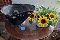 COAL BUCKET & FLOWER ARRANGEMENT