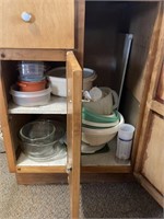 Contents of Cabinet including Tupperware