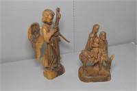 2 Olive Wood Figurines