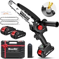 Seesii Mini Chainsaw 8 inch  Cordless Electric Bat