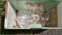 Assortment of glass items, glasses, cups,