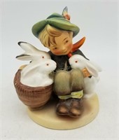 Hummel Playmates Boy W/ Rabbits Porcelain Figurine