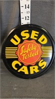 metal used cars sign