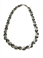 18" Sterling Pearl & Onyx Necklace