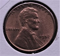1952 D GEM RED LINCOLN CENT