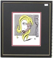 Blonde print plate signed by Roy Lichtenstein