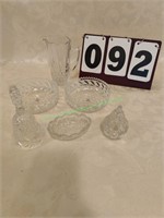 Lot of clear glassware.