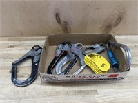 5 anchor brackets & large carabiners lineman