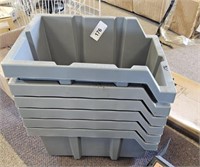 6 grey bins
