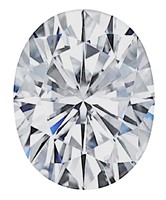 2.0ct Unmounted Oval Moissanite Diamond