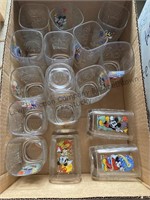 3 box’s of glasses, egg poacher, candle holders