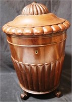 Early urn shape cutlery box with insert