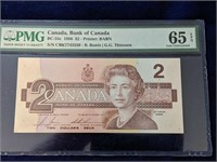 1986 Canada Uncirculated Two Dollar Bill